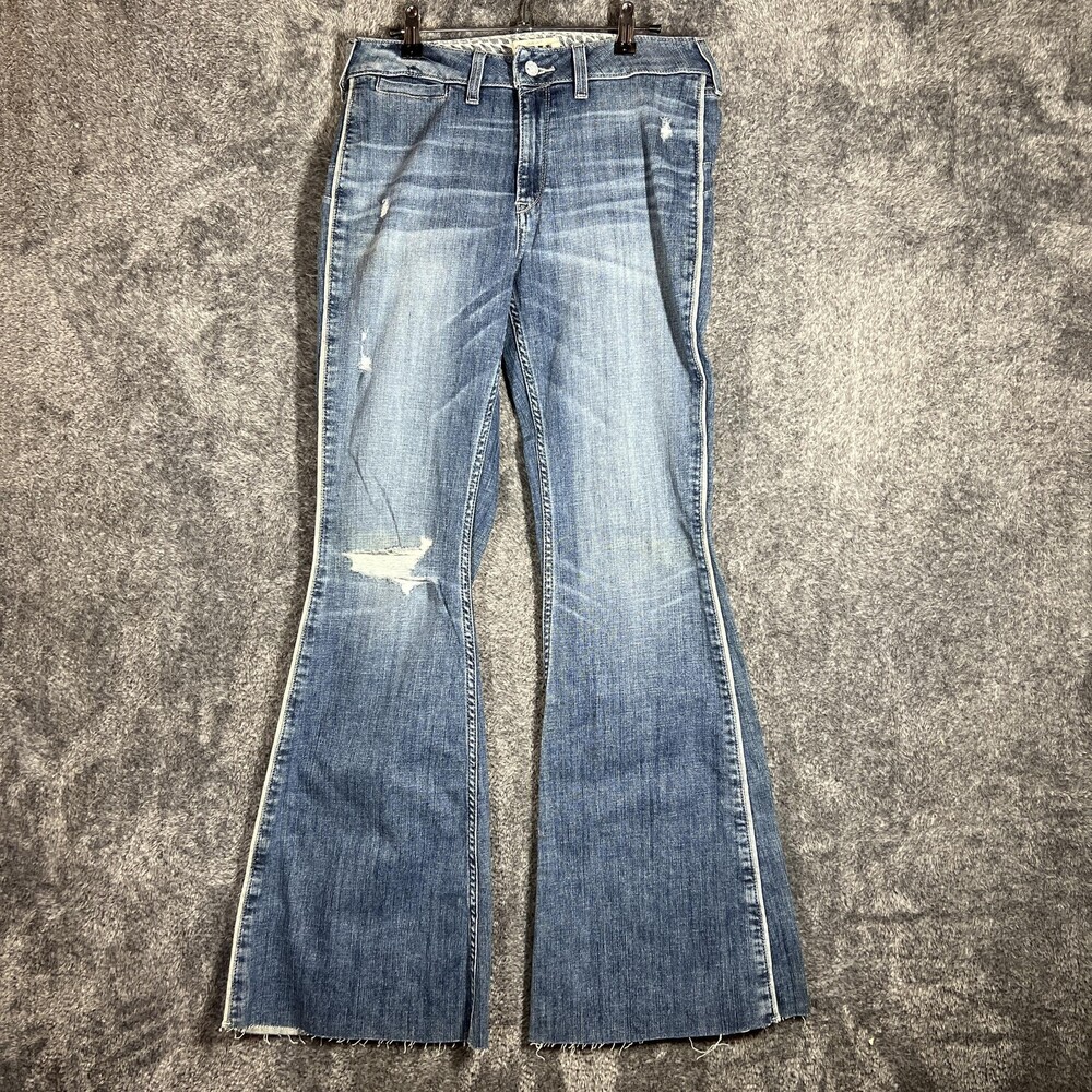 Ariat Jeans Womens 30R Blue High Rise Flare Capitola Real Piper Denim Distressed